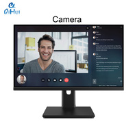 Monitor Qihui de 27 Pulgadas 1080P para Videoconferencias, Full HD IPS, Cámara Web de 2MP, Altavoces, Montable en Pared, Altura Ajustable, Monitor LED