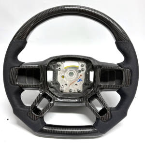 Volant en fibre de carbone authentique <span class=keywords><strong>pour</strong></span> Land Rover Defender 110 20-24 avec palettes de changement de vitesse personnalisables et chauffage 115 - Product Image 1