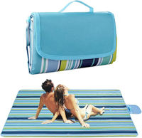 Couverture de pique-nique pliable imperméable portable, tapis de camping extérieur léger, couverture de plage, de randonnée et de voyage