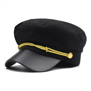 Vintage estilo naval negro Cosplay adulto capitán sombrero mar capitán's borde <span class=keywords><strong>gorra</strong></span> - Product Image 1