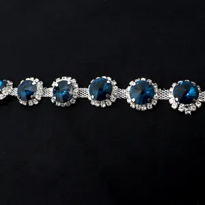 E006 nuevo 1,6 cm Cadena de cristal de diamantes de imitación gargantillas cadena de cristal adornos de diamantes de imitación para Zapatos Ropa