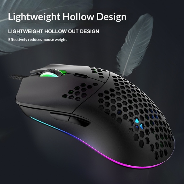 XUNFOX XYH90 USB Optical Right Ergonomic Wired Gaming Mouse with RGB Luminous Macro Programming 6 Keys Cross-border