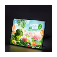 Kotak Lampu Iklan Aluminium A1/A2/A3/A4 Ultra Tipis dengan Kaca Temper, Kotak Lampu LED untuk Bingkai Poster Foto, Display Makanan