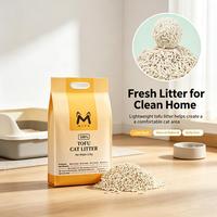 Litière pour chat au tofu OEM sous marque privée, faible MOQ, logo et emballage personnalisés, agglomérante, biodégradable, à base de soja