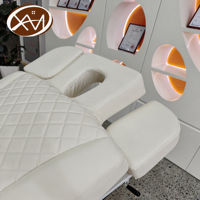 Table de massage électrique chauffante de luxe moderne pour salon de spa, lit de beauté à commande à un bouton pour esthéticienne, lit pour soins du visage et des cils