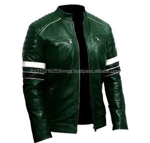 Chaqueta de Cuero Genuino para Hombre, de Lujo, Color Marrón, Piel de Vaca, Estilo Casual, con Bolsillos Personalizados, Talla XS, Tela de Lona Teñida Lisa, Precio Bajo - Product Image 4