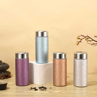 Lapisan Dalam Berlapis Titanium Mini Isolasi Vakum Baja Tahan Karat Desain Bergaya Cangkir Saku Portabel Hadiah Bisnis Pria Wanita