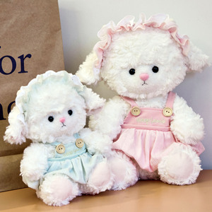 Peluche mouton moelleuse et mignonne avec tenue amovible, adorable jouet en peluche en forme de mouton habillé pour filles, cadeau d'anniversaire et de fêtes - Product Image 1