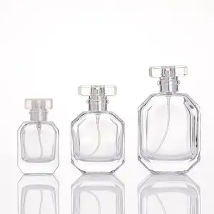 30/50/100ml Perfume Bottles Sample Size Flat Square Shape Thick Bottom Travel Portable Bayonet Split Spray Glass Material