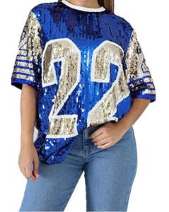 Sigma Gamma Rho O领t恤派对俱乐部顶级宽松衣服蓝金22号女生联谊会SGRho亮片t恤服装运动衫 - Product Image 2