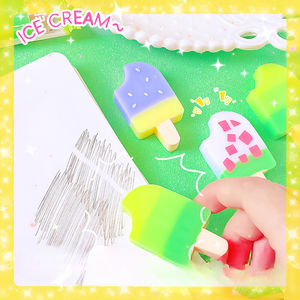 Gomme en forme de crème glacée à la pêche, essuyez, moins de miettes gomme à popsicle dessin animé mignon élèves du primaire papeterie créative - Product Image 5