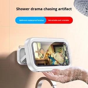 Soporte de teléfono de ducha táctil con pantalla de ángulo ajustable de 360 grados resistente al agua, soporte de teléfono antivaho para montaje en pared - Product Image 5