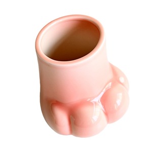 Pots à fleurs émaillés en gros, en forme de patte de chat, couleur unie, pour arrangements floraux et décoration intérieure. - Product Image 2
