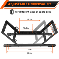 Support de roue de secours universel robuste pour semi-remorque JH-Mech, facile à installer, en acier au carbone noir
