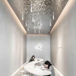 Placa Decorativa de Acero Inoxidable Serie 300 Color Oro Rosa con Diseño de Ondas de Agua EX223, Materiales de Diseño de Interiores para Techos - Product Image 1