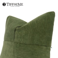 Nouvelle Arrivée Tiff Home : Coussin Décoratif 45x45cm Vert à Motif Géométrique Croisé, Respirant pour Lit, Canapé, Voiture, Bureau, Style Moderne