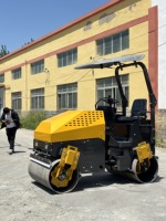 Rouleau compresseur vibrant à double tambour de 2 tonnes, moteur électrique de qualité supérieure, compactage stable