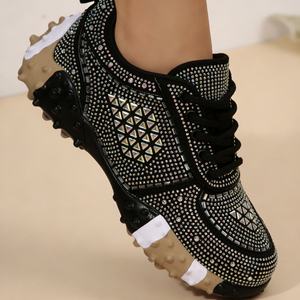Women's Rhinestone Platform Sneakers | <strong>Sparkle</strong> Bling Casual Shoes | Fashion Chunky Sole <strong>Trainers</strong> for Party &amp; Daily Wear - Product Image 3