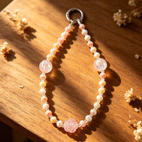 Chaîne de perles mélangées pastel avec lanière décorative pour bouteille d'eau, sac, porte-clés, sac à main, téléphone, accessoires d'ornement
