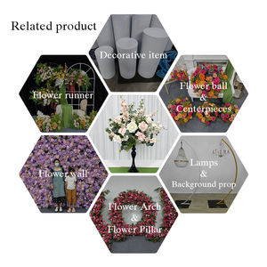 Centre de table floral réaliste en soie douce rose et blanc pur, imitation rose, pour décoration de mariage - Product Image 5