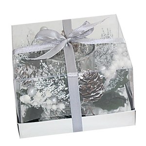 Candela in Vetro Color Argento per Decorazioni da Tavola e per Feste - Product Image 2