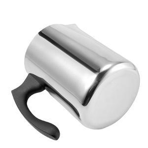 Taza de acero inoxidable para arte latte de 350 ml, 600 ml, 1000 ml con asa de plástico y escala graduada para espumador de leche - Product Image 2