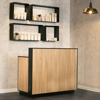 Prix de gros, style classique, mobilier de bureau, panneau en bois, design de bureau d'accueil, bureau de vente haut de gamme pour bureau ou salon de beauté