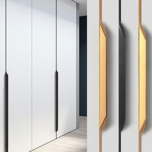 Matte Đen nhôm hiện đại tủ bếp cửa xử lý có thể điều chỉnh cho phòng ngủ biệt thự kho Trung Quốc phần cứng ngăn kéo tủ quần áo - Product Image 1