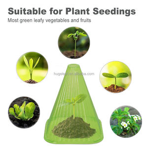 Lot de 10 protecteurs de plantes réutilisables en PVC transparent vert en forme de dôme anti-gel pour escargots et oiseaux 20x20x24cm-HUGELEAF - Product Image 3