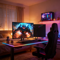 Moniteur d'ordinateur de bureau OEM de 38,5 à 39 pouces, moniteur incurvé sans cadre, moniteur de jeu 165 Hz pour le jeu/le bureau