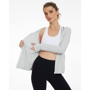 FOXA Women's UPF 50+ <b>Sun</b> Protection Lightweight Full Zip Hoodie Jacket Long Sleeve Hiking Performance <b>Shirt</b> With Pockets - Product Image 5