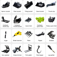 Accessoires personnalisés pour excavatrices : Grappin, attache rapide, bêche à dents, bêche inclinable, tarière, marteau hydraulique