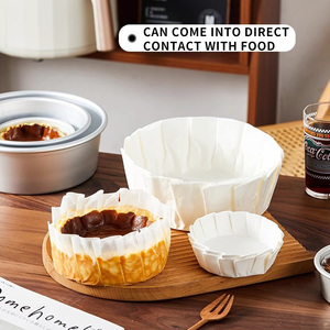 Papier de décapage de gâteau résistant à la chaleur Non toxique <span class=keywords><strong>Basque</strong></span> Burnt Cheesecake Cupcake Liners Outils de gâteau - Product Image 3