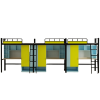 Lit superposé moderne en fer pour trois personnes avec bureau intégré, design réglable, pour dortoirs scolaires et usage commercial, fabriqué en Chine