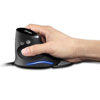 Ratón Vertical con Cable USB ZELOTES T-30, Óptico, para Diestros, con Diseño Ergonómico y Soporte para la Muñeca para Evitar el Estrés en la Mano