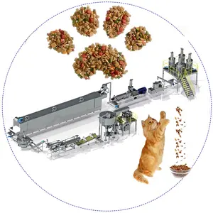 Ligne de production complète avec extrudeuse pour la fabrication d'aliments pour animaux ligne de traitement d'aliments pour chiens avec machine multifonctionnelle