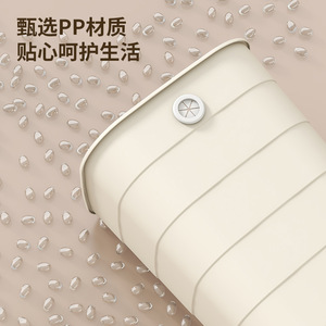 Waste Bin Rectangular Milky White Large Capacity Indoor Use For Bathroom Living Room Bedroom - Product Image 1
