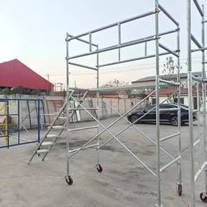 Plateforme d'<span class=keywords><strong>échafaudage</strong></span> moderne d'extérieur de qualité supérieure, <span class=keywords><strong>échafaudage</strong></span> mobile en acier pliable avec cadre d'échelle portable - Product Image 3