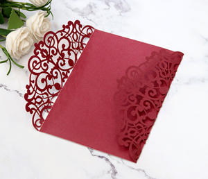 Tarjeta de invitación de boda y cumpleaños estilo europeo de papel perlado hueco con diseño de lazo en la página interior, venta directa de fábrica transfronteriza. - Product Image 6