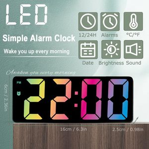 Colorful <b>LED</b> Alarm <b>Clock</b> with Temperature Display Large Numbers Date Bedside <b>Clock</b> Popular Digital <b>Clock</b> - Product Image 2