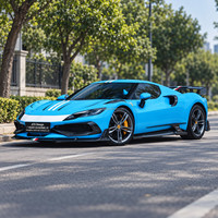 Kit carrosserie en fibre de carbone sèche style BatFury Aero pour Ferrari 296 GTB GTS : Lame avant, jupes latérales, diffuseur arrière, aileron arrière