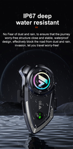 Peredam bising Headset Bluetooth tahan air Y80 untuk helm sepeda motor dengan asisten suara AI - Product Image 2