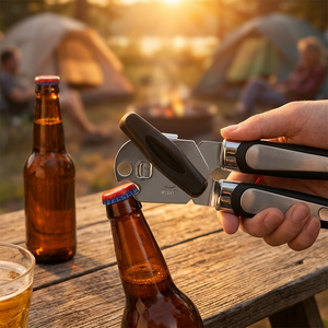 Multifunctional Can Opener & Bottle Opener, Stainless Steel Manual Kitchen Tool with Non-Slip Handle for Commercial <b>Bar</b> & Home - Product Image 2