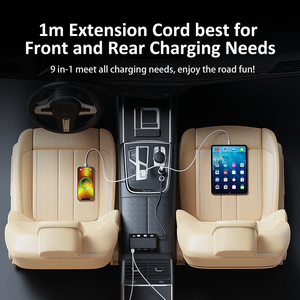 Xe Sạc ba ổ cắm cho 12V Adapter 3 pin 2 USB sáng với phổ cắm ổ cắm kép nhanh Thuốc lá nhẹ hơn - Product Image 3