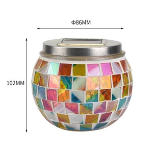 Güneş mozaik cam kavanoz ışıkları LED açık bahçe su geçirmez renk dekoratif ışıklar - Product Image 2