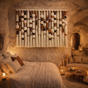 Arte Mural Ecléctico con Borlas de Macramé que Absorben el Sonido, Tapicería de Burbujas, Adornos Colgantes de Pared para un Hogar Acogedor - Product Image 3