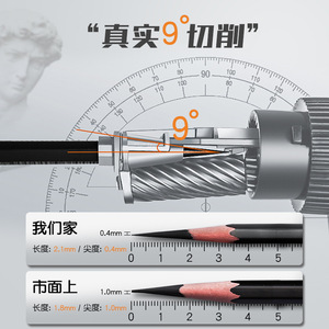 Deli VB161 Sketch Pencil Sharpener Hand Crank For Charcoal And Pencils Geometric Design Boxed Model AL852226779304 - Product Image 2