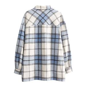 Nouvelle <span class=keywords><strong>veste</strong></span> de chemise en laine épaisse pour <span class=keywords><strong>femme</strong></span>, <span class=keywords><strong>surchemise</strong></span> <span class=keywords><strong>à</strong></span> <span class=keywords><strong>carreaux</strong></span> <span class=keywords><strong>à</strong></span> revers, <span class=keywords><strong>veste</strong></span> d'automne, vente en gros - Product Image 4