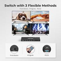 TESmart AV Matrix HDMI Video Switcher Yayın Canlı Akışı için Destekliyor PAP Modu 4K 30HZ 4x4 Uzaktan Kumandalı Anahtarlar