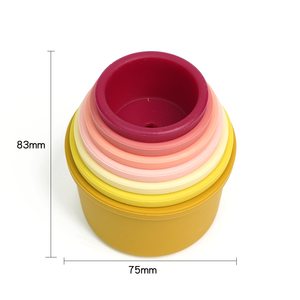 Hot Baby Bpa Free Silicone Stacking Cups Sensory Building <b>Tower</b> Set Stack up Cup Toys - Product Image 2